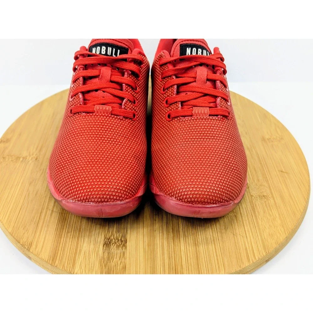 NOBULL Outwork Trainers Womans 7.5 Red White Training Shoes Sneakers Gym Workout